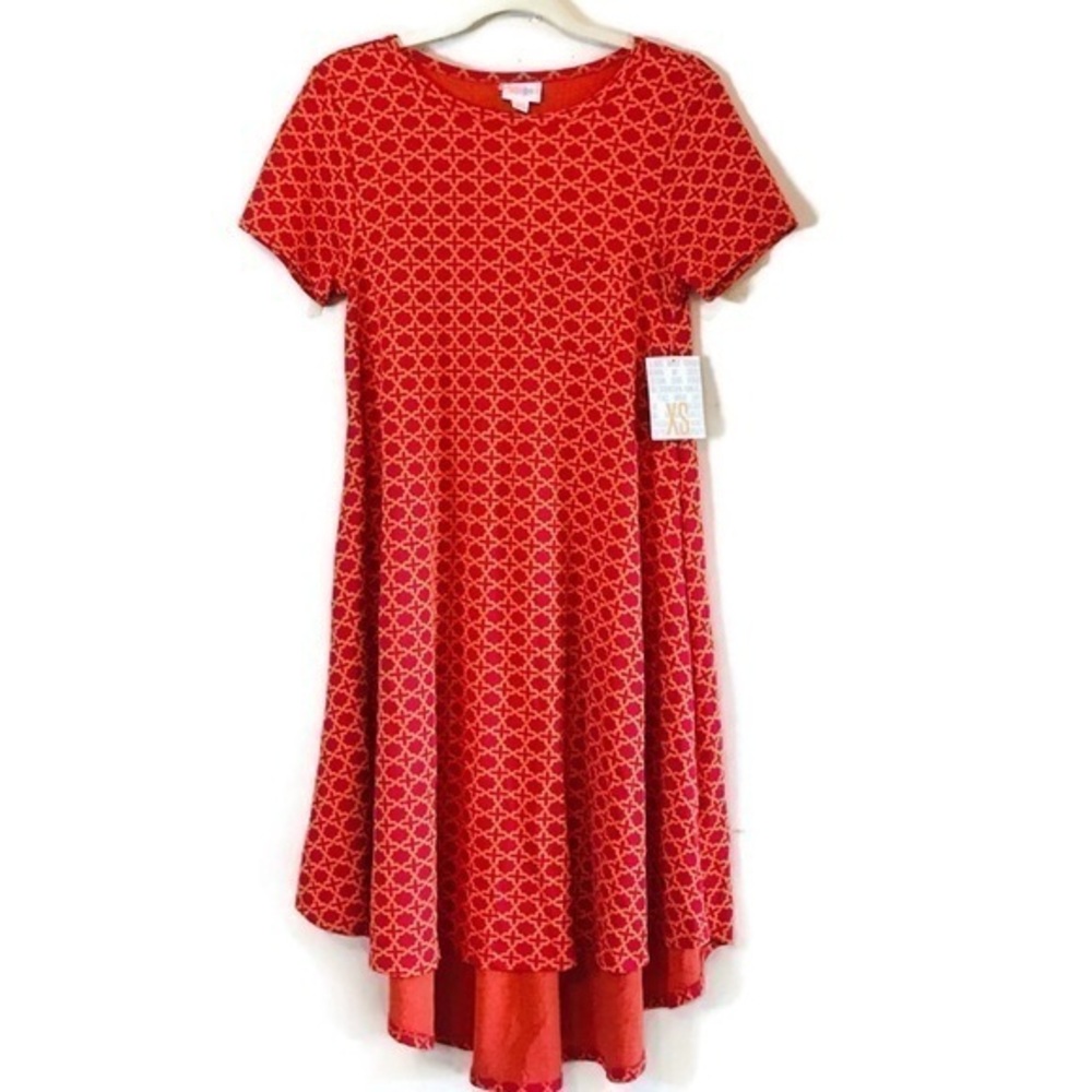 NWT LLR Carly Pink Orange Purple Print Swing Dress LuLaRoe Women’s size XS Small